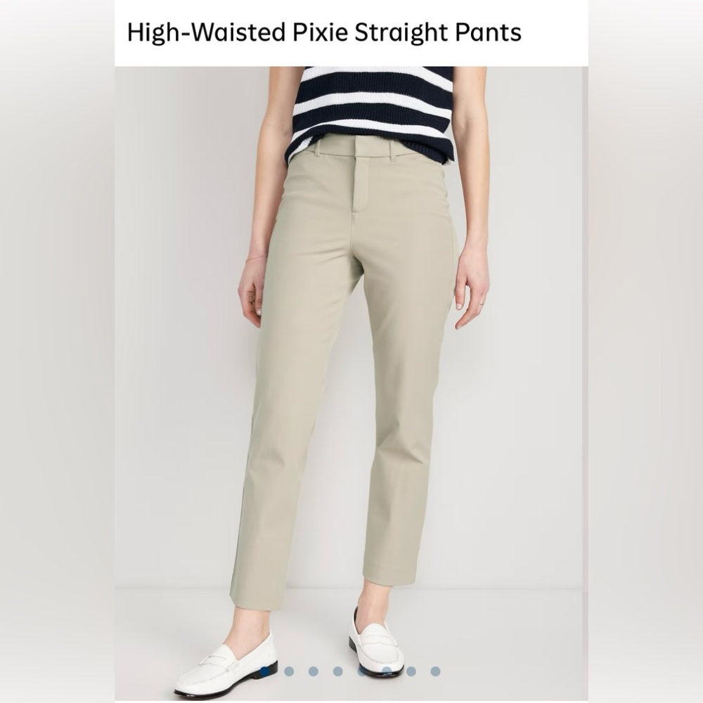 NWT Old Navy High-Waisted Pixie Straight Pants in Mocha Taffy Women’s Size 6 Reg